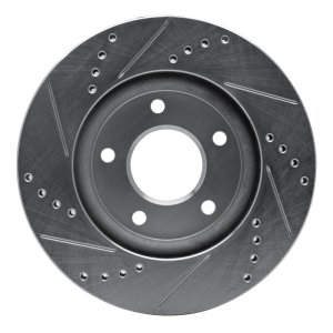 Dodge Caliber Brake Rotor (1) - Front Right - R1 Concepts - Drilled & Slotted - Silver - `07-`17